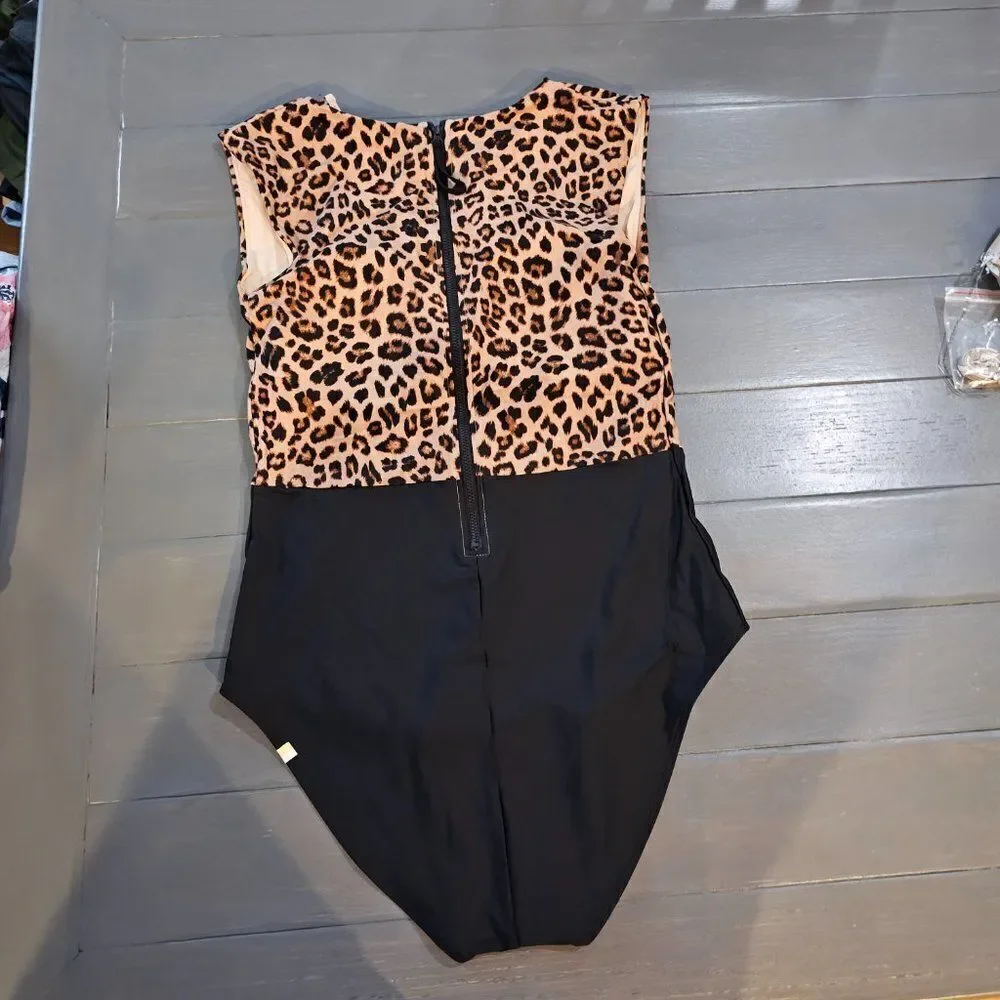Summersalt Women’s The Surf Leo Leopard Print One-piece Swimsuit Size 4